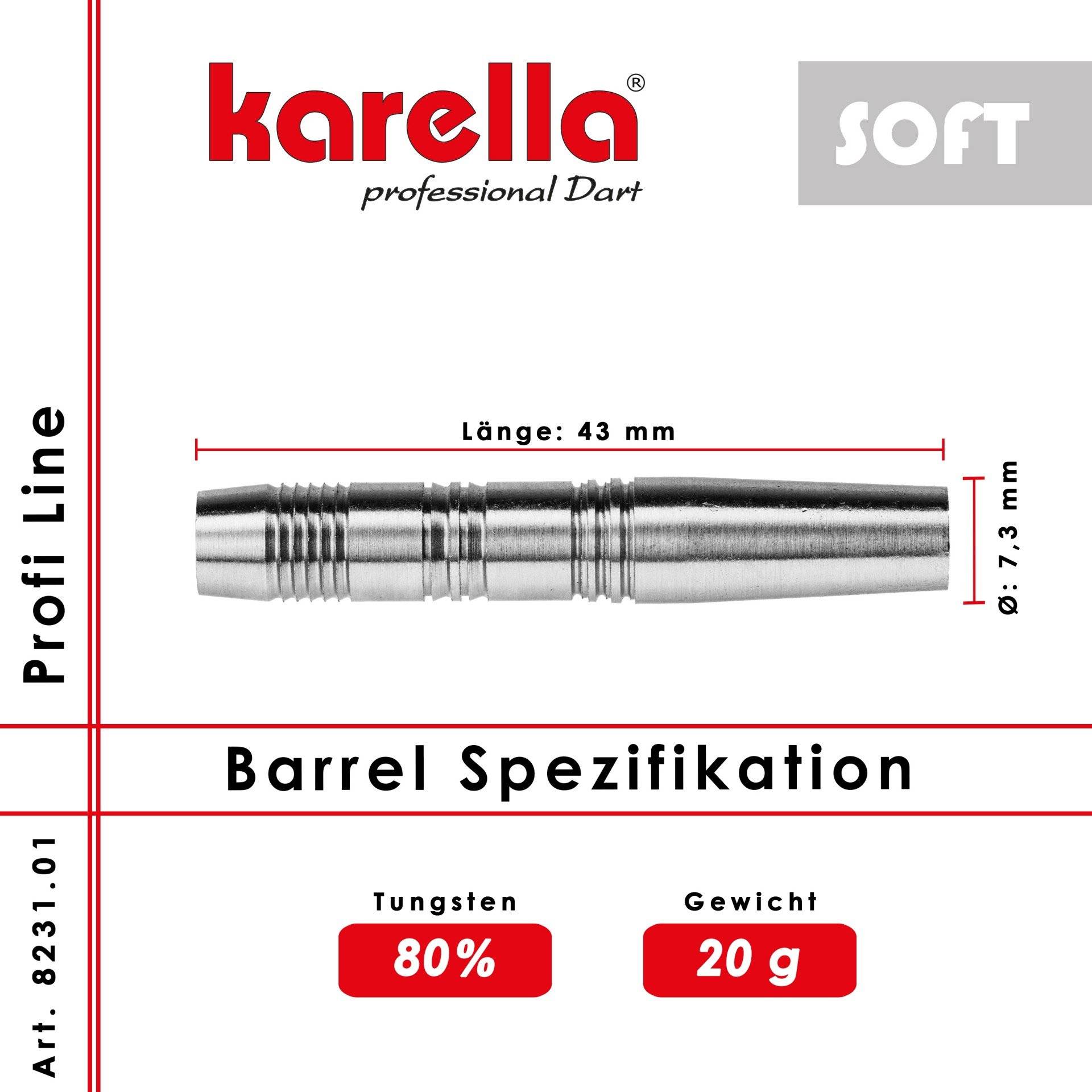 Karella Barrel 80% Tungsten PLS Soft 80-01 20g von Karella