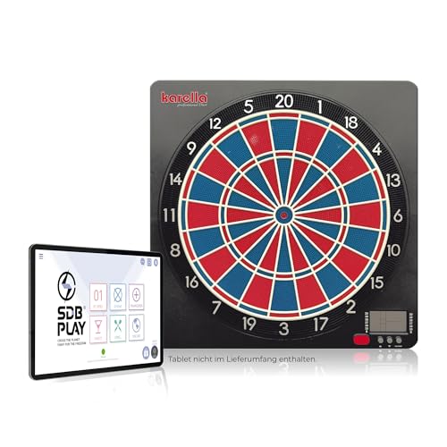 Karella Dartautomat CB-Smart, elektronische Softdartscheibe mit modernster Bluetooth Online Funktion, mit 37 Spielen, Elektronik Smart Dartboard, exakte Turniermaße, Double/Triple in 2-Loch Abstand Karella Dartautomat CB-Smart, elektronische Softdartscheibe mit modernster Bluetooth Online Funktion, mit 37 Spielen, Elektronik Smart Dartboard, exakte Turniermaße, Double/Triple in 2-Loch Abstand von Karella