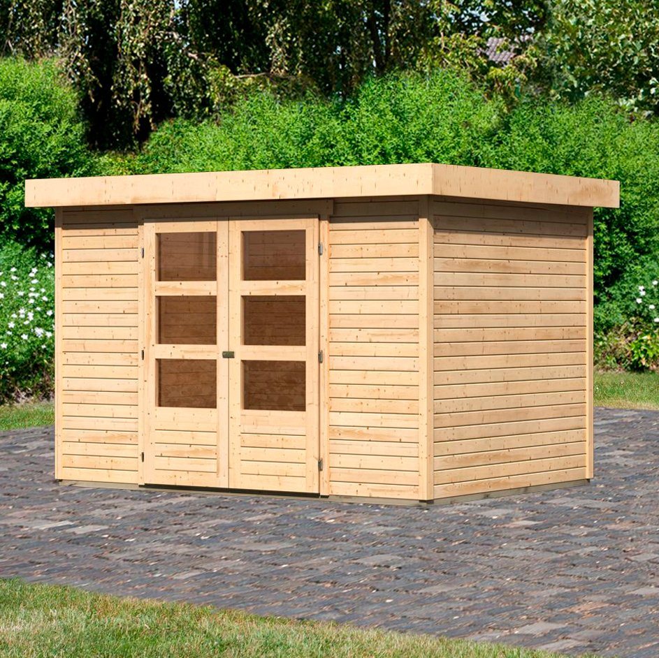 Karibu Gartenhaus Arnis 4, BxT: 330x238 cm, naturbelassen oder terragrau von Karibu