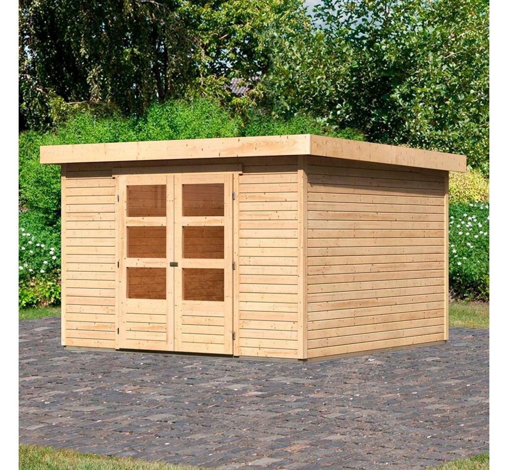 Karibu Gartenhaus Arnis 6, BxT: 334x331 cm, naturbelassen oder terragrau von Karibu