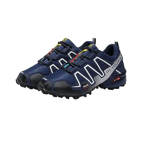 Karl Aiken Herren Wasserdicht Trekking-& Wanderhalbschuhe Wanderschuhe Herren Outdoor rutschfest Trekkingschuhe Männer Hiking Schuhe Bergschuhe für Klettern Reisen Sport (41, Blau weiß) von Karl Aiken