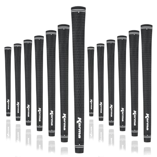 Karma Velours-Golfgriff-Set, 13 Damen-Standard/Herren-Untergröße, Schwarz, Gummi, Samt, Ersatz-Golfgriffe für Golfschläger Karma Velours-Golfgriff-Set, 13 Damen-Standard/Herren-Untergröße, Schwarz, Gummi, Samt, Ersatz-Golfgriffe für Golfschläger von Karma