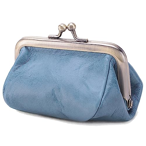 Karoukee Echtes Leder Münzbörse für Frauen, Damen Kiss-Lock Münzbeutel, Vintage Mini Geldbörse, Elegante Soild Farbe Portemonnaie Karoukee Echtes Leder Münzbörse für Frauen, Damen Kiss-Lock Münzbeutel, Vintage Mini Geldbörse, Elegante Soild Farbe Portemonnaie von Karoukee