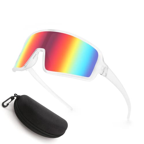 Karsaer Sport Sonnenbrille Herren Damen Radfahren Schnelle Brille Baseball Softball MTB Wraparound Schutzbrille Unisex für Erwachsene Jugend Teens Fahrradbrille UV400-Schutz von Karsaer