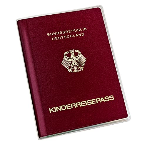 Kinderreisepass Hülle Schutzhülle transparent [10 Stück] reißfeste Schutzhülle durchsichtig 128 x 92,5 mm für Kinder Reisepass von Karteo