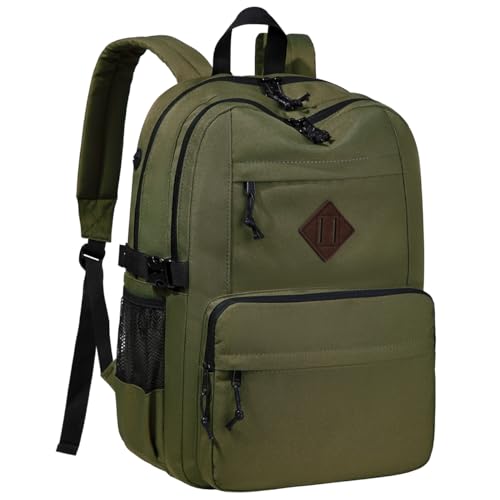 Kasgo Schulrucksack, Wasserbeständig Leichtgewicht Rucksack Herren Damen Casual Daypack Jungen Mädchen Teenager Hochschule Schultasche für Reise Arbeit Collage Grün Kasgo Schulrucksack, Wasserbeständig Leichtgewicht Rucksack Herren Damen Casual Daypack Jungen Mädchen Teenager Hochschule Schultasche für Reise Arbeit Collage Grün von Kasgo