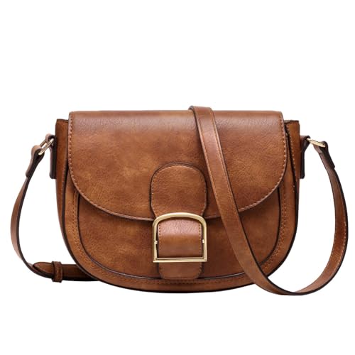 Kasgo Umhängetasche Damen, Vegane Leder Handtasche Kleine Schultertasche Retro Satchel Tasche Crossbody Bag für Frauen mit verstellbarem Gurt Braun Kasgo Umhängetasche Damen, Vegane Leder Handtasche Kleine Schultertasche Retro Satchel Tasche Crossbody Bag für Frauen mit verstellbarem Gurt Braun von Kasgo