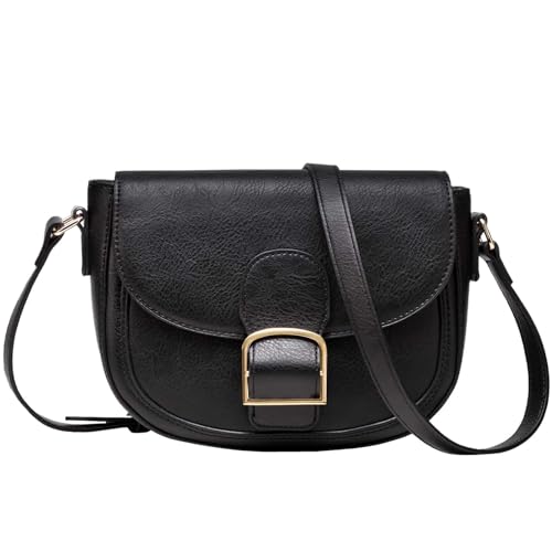 Kasgo Umhängetasche Damen, Vegane Leder Handtasche Kleine Schultertasche Retro Satchel Tasche Crossbody Bag für Frauen mit verstellbarem Gurt Schwarz Kasgo Umhängetasche Damen, Vegane Leder Handtasche Kleine Schultertasche Retro Satchel Tasche Crossbody Bag für Frauen mit verstellbarem Gurt Schwarz von Kasgo
