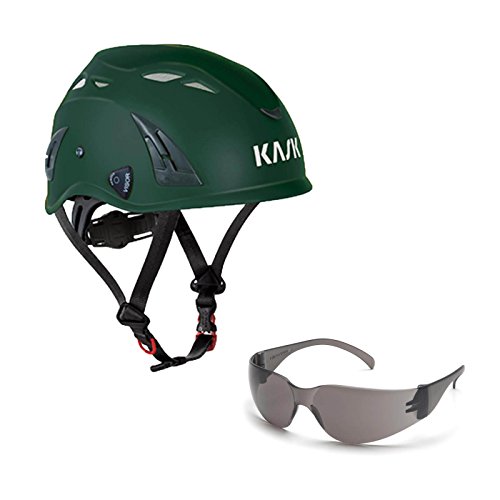 KASK Schutzhelm, Bergsteigerhelm, Industriekletterhelm Plasma AQ - Arbeitsschutz-Helm + Schutzbrille grau - EN 397, Farbe:dunkelgrün von Kask