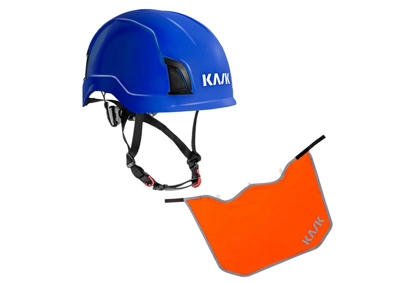 Kask Schutzhelm Industrie-Kletterhelm, Drehrad + Nackenschutz orange von Kask