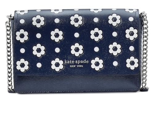 Kate Spade New York Morgan Daisy Dot Embossed Saffiano Leather Flap Chain Wallet Parisian Navy Multi, One Size, Pariser Marineblau Multi, Einheitsgröße, Morgan Geldbörse mit Gänseblümchen-Prägung, von Kate Spade New York