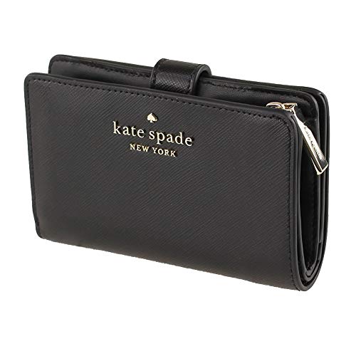 Kate Spade New York Staci Medium Compact Bifold Wallet Saffiano Black von Kate Spade New York