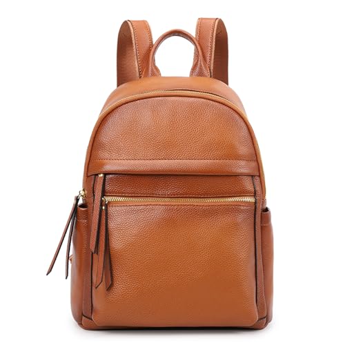 Kattee Damen-Rucksack aus echtem Leder, multifunktional, eleganter Tagesrucksack, weiches Leder, Umhängetasche, Büro, Einkaufen, Ausflug von Kattee