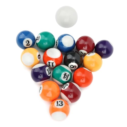 Kavolet 16PCS 32MM Umweltfreundliches Harz Mini Billard Ball Spielzeug Billardtisch Zubehör für Spielzimmer von Kavolet