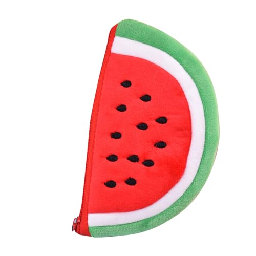 Plüsch-Wechseltasche, Wassermelonen-Wechseltasche, Süßes, Lustiges Design, Weiche Plüsch-Mini-Geldbörse für Lippenstifte, Ohrhörer, Ladekabel von Kavolet