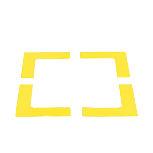 KAWANYO - Bodenmarkierungen Ecken im 4er Set - Markierungshilfen in Gelb für Hallenböden im Sportunterricht, Koordinationstraining - rutschfeste Gummimarkierungen strapazierfähig & robust von Kawanyo