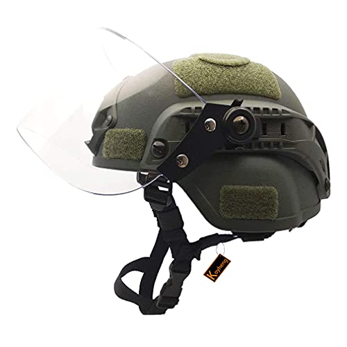 Koyheng Airsoft Mich 2000 ACH Taktischer Helm mit klarem Visier NVG Halterung und Seitenschiene Koyheng Airsoft Mich 2000 ACH Taktischer Helm mit klarem Visier NVG Halterung und Seitenschiene von Koyheng