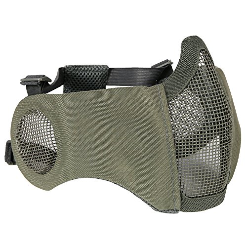 Kayheng Taktische Half Face Mesh-Maske mit Ohr-Abdeckung Airsoft schützende untere Schutz für CS Paintball BBS Shooting von Kayheng