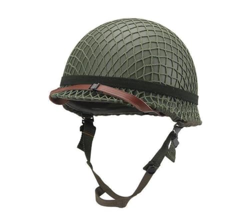 Taktischer Airsoft Paintball Helm Reproduktion WW2 US Army M1 Stahlhelm Grün Replica mit Net Cover von Koyheng