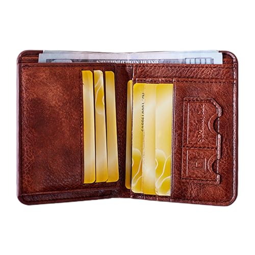 Kazuko Multi-Card-Geldbörse, Portemonnaie für Herren - Tragbare Kurze Herren-Geldbörse, RFID-blockierende Geldbörse - Vintage Herren-Clutch-Geldbörse mit Mehreren Kartenfächern, Kurze Brieftasche von Kazuko