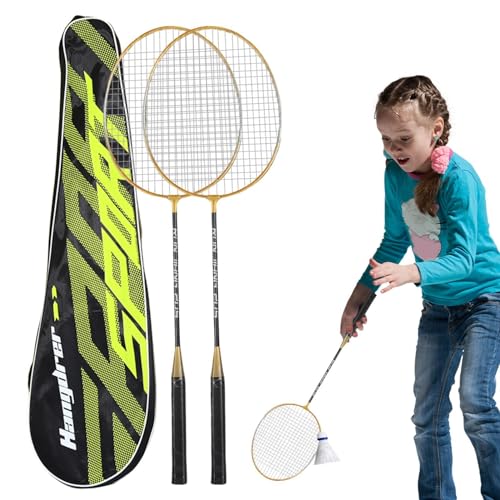 Kbnuetyg Badminton Racquet Badminton Rackets Set für Erwachsene, professionelles Badminton-Racket | 2 leichte Badminton-Ausrüstung für Erwachsene & Profis, Outdoor Backyard Games von Kbnuetyg