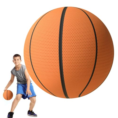 Leiser Basketball – geräuschloser Indoor-Basketball, leiser Ball aus weichem Schaumstoff | Leiser Übungssportball mit Reißverschlüssen, robuste Geräuschreduzierung, leises Dribbeln, hüpfender Basket von Kbnuetyg