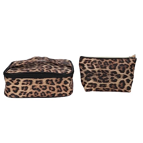 2 Stück Make-up-Tasche Mit Leopardenmuster, Wasserdicht, Multifunktional, Große Kapazität, Leoparden-Kosmetiktasche, Badezimmer, Dusche, Aufbewahrungsbox von Kcabrtet
