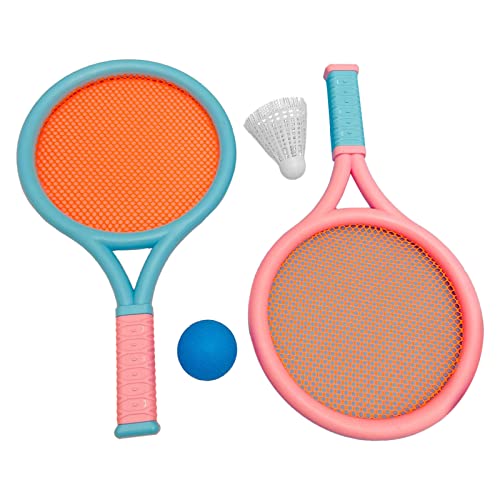 Kcabrtet Badminton Rackets for Children, Bag for Kids Professionals Beginner Players Indoor Outdoor Sport Game Specially Designed for Children, Lightweight and Easy to Operate (Blue Pink) von Kcabrtet
