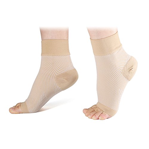 Kcabrtet Plantarfasziitis-Socke Für Männer Und Frauen, Kompressions-Fußärmel Mit Fußgewölbe- Und Knöchelunterstützung(M-Hauttonlinien) von Kcabrtet