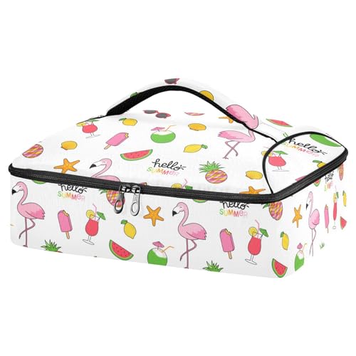 Kcldeci Isolierte Thermotasche für heiße oder kalte Speisen, Flamingo, Kokosnuss, Eis am Stiel, isolierte Tragetasche für Potluck Cookouts Partys, Picknick, Lasagne Lugger, mehrfarbig, Einheitsgröße, von Kcldeci