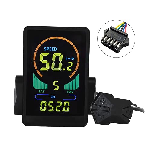 Kcvzitrds M7C E-Bike LCD-Display Farbmesser 24V-60V E-Scooter LCD-Panel mit USB UART für Mountain Electric Bike-Teile (SM 5PIN) von Kcvzitrds