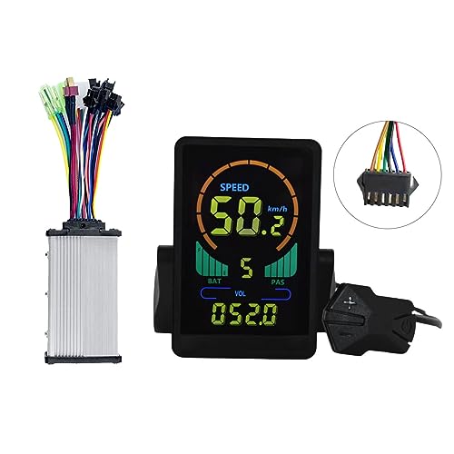 Kcvzitrds M7C Elektrofahrrad LCD-Display Farbmesser 24V-60V + 36V 350W Sinuswellen-Controller UART für E-Bike E-Scooter Ersatzteile (SM 6PIN) von Kcvzitrds