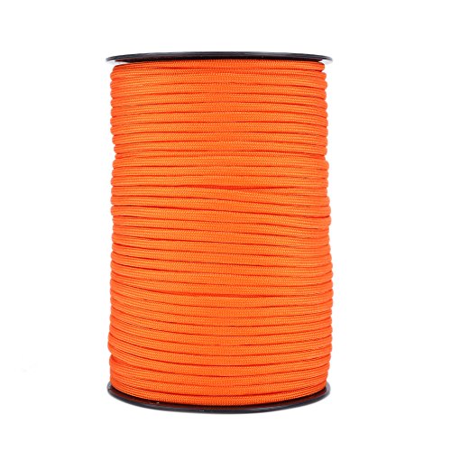 Keenso 7 Farben 100 m Multifunktion reflektierender 550 Paracord Fallschirm 9 Strang Schnur Paracord Schlüsselbund Lanyard(Orange) von Keenso