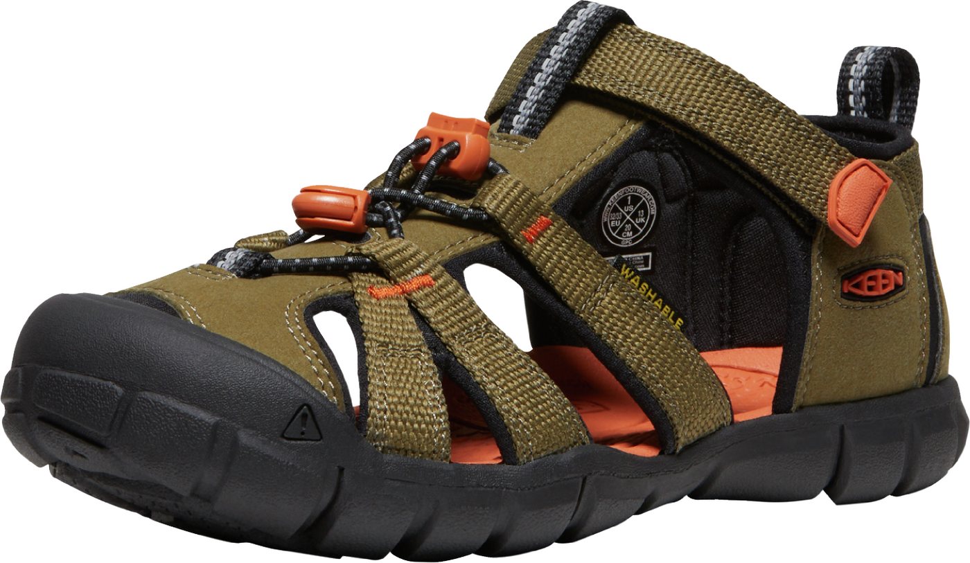 Keen SEACAMP II CNX DARK OLIVE/GOLD FLAME Trekkingsandale Keen SEACAMP II CNX DARK OLIVE/GOLD FLAME Trekkingsandale von Keen