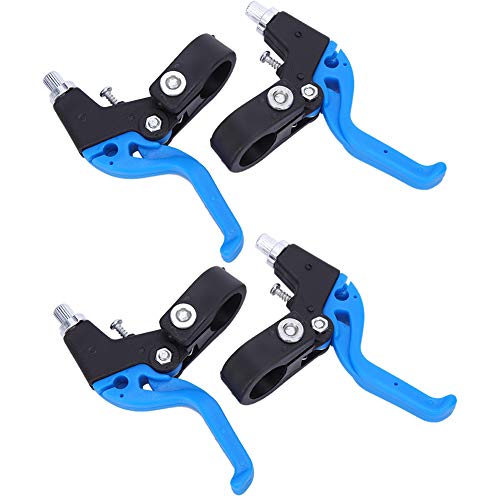 2 Paar verstellbarer Fahrradbremshebel, Nylon-Fahrradbremsgriff für Kinder Für 22.2 mm Lenkerdurchmesser(Schwarz Blau) von Keenso