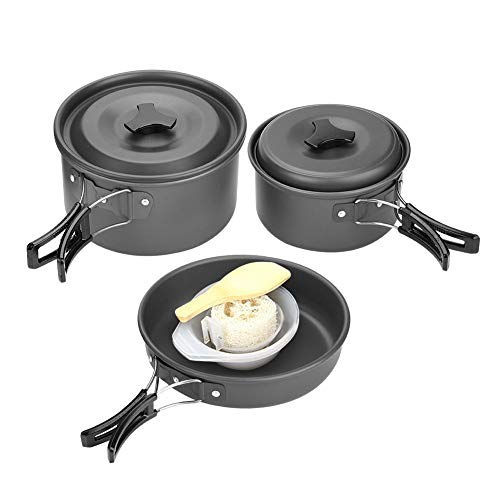 Camping Kochset, Outdoor Tragbarer Picknicktopf Camping Barbecue Kochset Kochgeschirr f¨¹r 2-3 Personen Essgeschirr für draußen Camping Kochset, Outdoor Tragbarer Picknicktopf Camping Barbecue Kochset Kochgeschirr f¨¹r 2-3 Personen Essgeschirr für draußen von Keenso