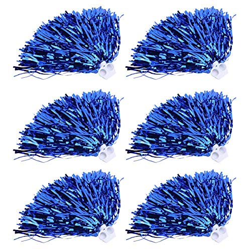 Cheerleading Pompons, 6 Stück 24cm Kinder Tanz Pompons PET Cheerlearder Pom Poms für Sport Party Tanz(Blau) Sporttasche Sporttaschen von Keenso