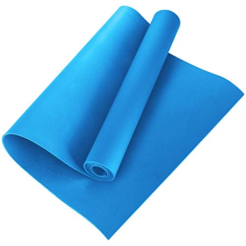 Keenso 4 Mm Yoga-Matte, Eva, rutschfest, Fitness, Schlank, Yoga, Heim-Fitnessstudio, Trainingsmatten, Pilates, Fitnessstudio, Übungspads, Fitnessmatte (Blau) von Keenso