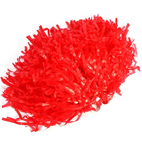 Keenso 8 Farben, 2 Stück Cheerleader-Pompons für Sport, Party, Tanz, Zubehör, Ideal für Cheerleader-Trupps (Rot) von Keenso