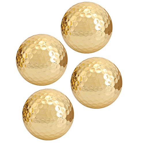 Keenso Golfball 4 Stück Tragbar Doppelschichtvergoldung Zubehör Golden Golfball Keenso Golfball 4 Stück Tragbar Doppelschichtvergoldung Zubehör Golden Golfball von Keenso