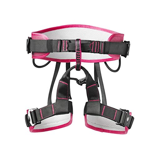 Keenso Klettergurt, Breiter Outdoor Klettern Luftarbeit Halbkörpergurt Sicherheitsgurt Engineering Schutzzubehör Überlebensausrüstung (Pink) von Keenso