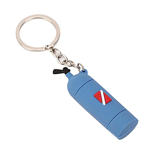 Keenso Tauchthema Schlüsselring, 1Pcs Mini PVC Scuba Tauchtank Schlüsselbund Luftzylinder Schlüsselanhänger für Frauen und Männer(10 * 5 * 3cm-Blau) von Keenso