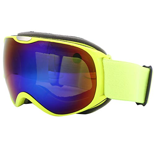 Schneesportbrille, Skibrille AntiFog, Winddicht, Doppelschichtige PC-Linse, Klettern, Schneesportbrille für (YELLOW) von Keenso