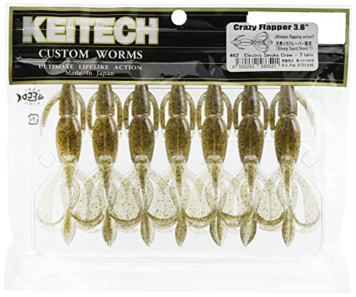 Keitech Crazy Flapper 3,6" Electric Smoke Craw von Keitech