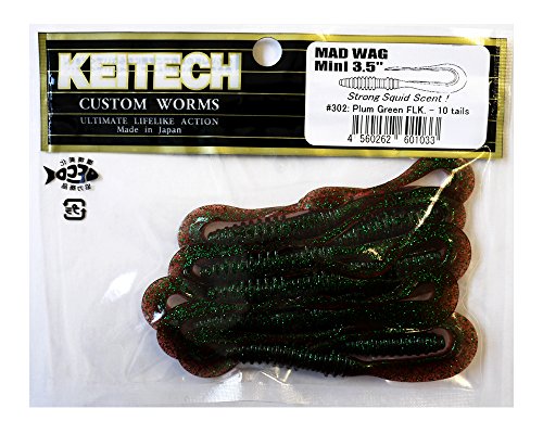 Keitech Mad Wag Mini 3.5" Plum Green flk Keitech Mad Wag Mini 3.5" Plum Green flk von Keitech