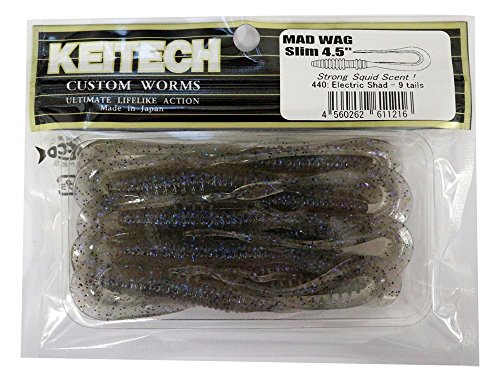 Keitech Mad Wag Slim 4,5" Gummifisch Gummiwurm Gummiköder Farbe 440 - Electric Shad Keitech Mad Wag Slim 4,5" Gummifisch Gummiwurm Gummiköder Farbe 440 - Electric Shad von Keitech