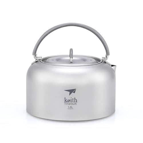 Keith Titanium Wasserkocher - Premium Leichter Campingwasserkocher zum Kochen von Wasser, Tee und Kaffee - Robuster, hitzebeständiger tragbarer Wasserkocher mit intelligenter Ausgussöffnung (1L) Keith Titanium Wasserkocher - Premium Leichter Campingwasserkocher zum Kochen von Wasser, Tee und Kaffee - Robuster, hitzebeständiger tragbarer Wasserkocher mit intelligenter Ausgussöffnung (1L) von Keith