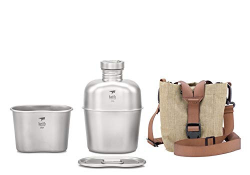 Keith Titanium Army Military Wasser Flasche Cup Topf Kantine Mess Kit w/Tasche Keith Titanium Army Military Wasser Flasche Cup Topf Kantine Mess Kit w/Tasche von Keith