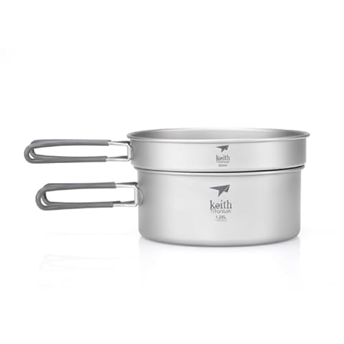 Keith Unisex-Adult 2-Piece Titanium Pot and PAN Cook Set, Grey, One Size Keith Unisex-Adult 2-Piece Titanium Pot and PAN Cook Set, Grey, One Size von Keith