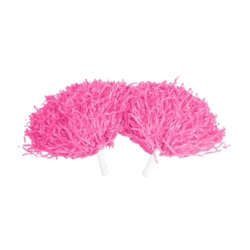 Cheerleading POM POMS 2 STÜCK 8 Farben Squad Cheer Sport Tanz Party ZUBEHÖR Kinder PE ROT GELB BLAU GRÜN Weiss ROSA LILA ORANGE (Pink) von Kelepu